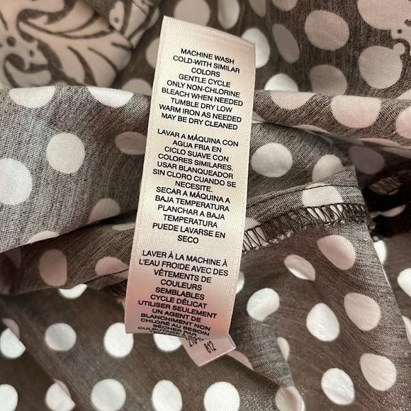 Chico’s Brown White Polka Dot Long Sleeve Button Up Chico’s Size 0 = US Size S - Picture 6 of 7